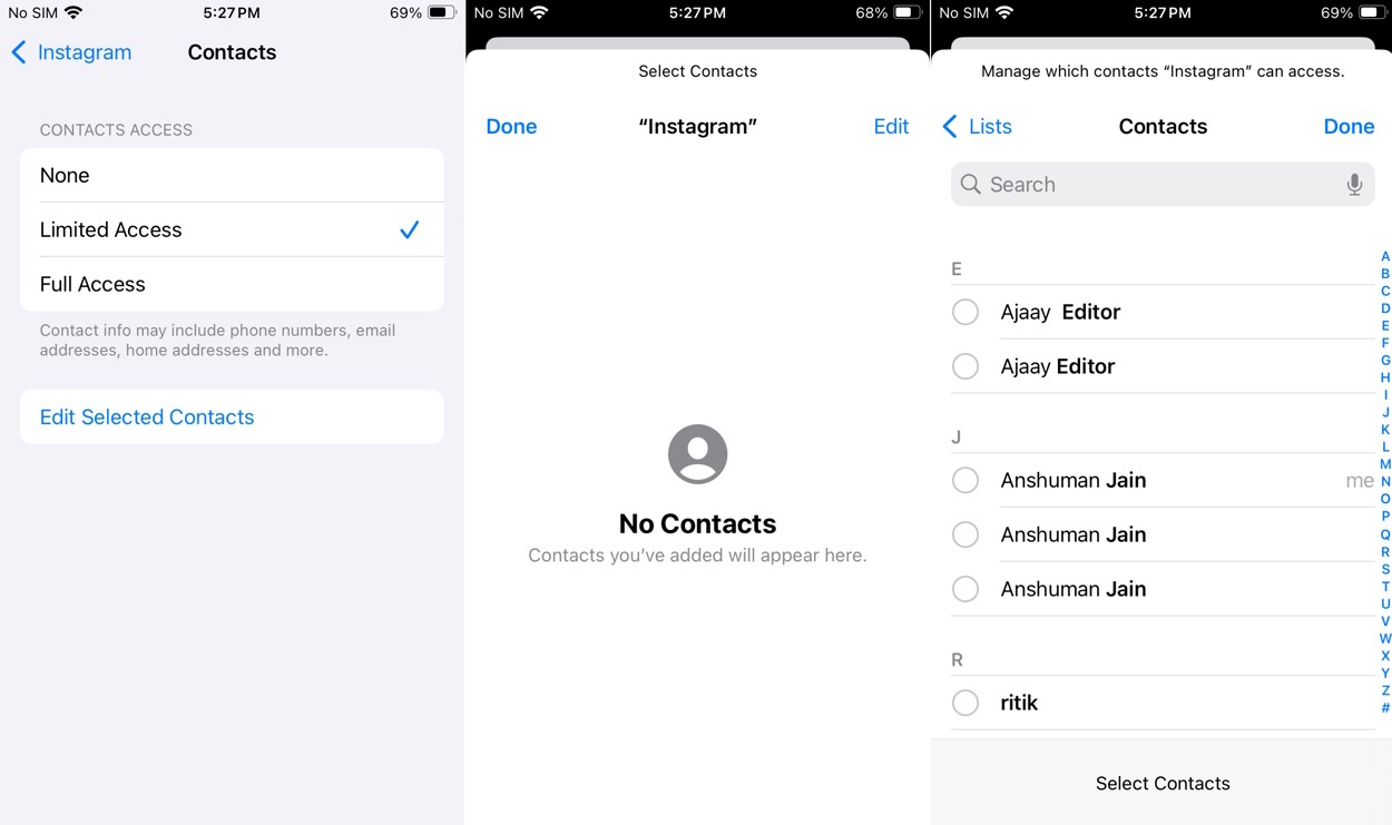 Truy cập Danh bạ Hạn chế trên iOS 18