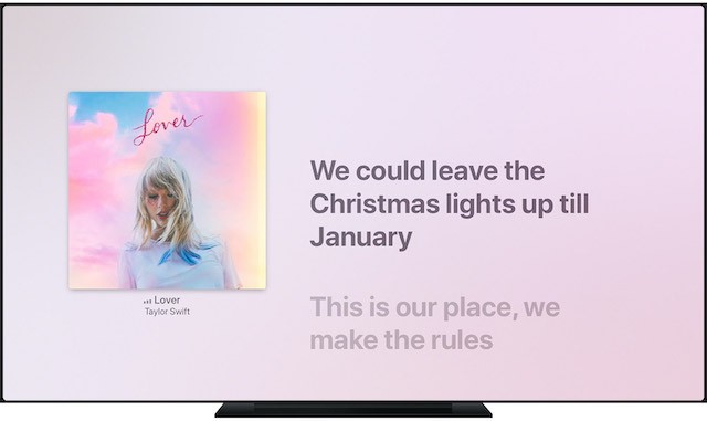 Truy cập lời bài hát đồng bộ trên Apple Music trên Apple TV