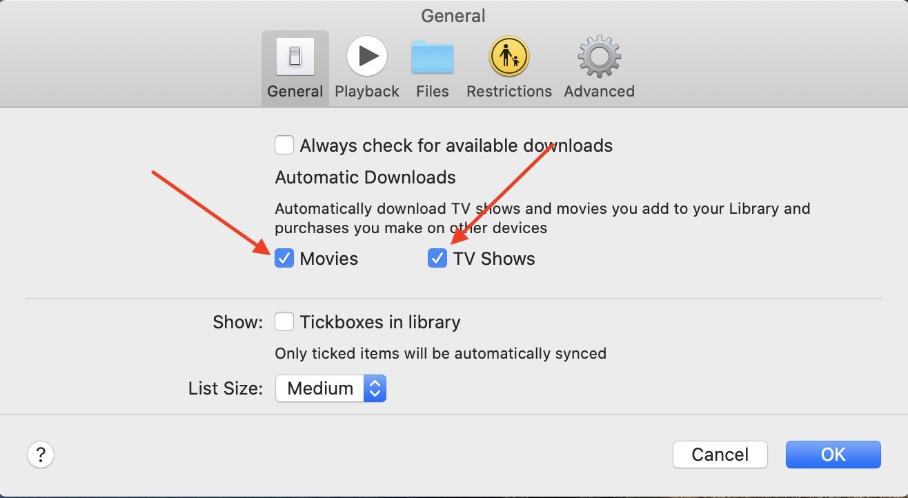 Tự động tải xuống nội dung Apple TV