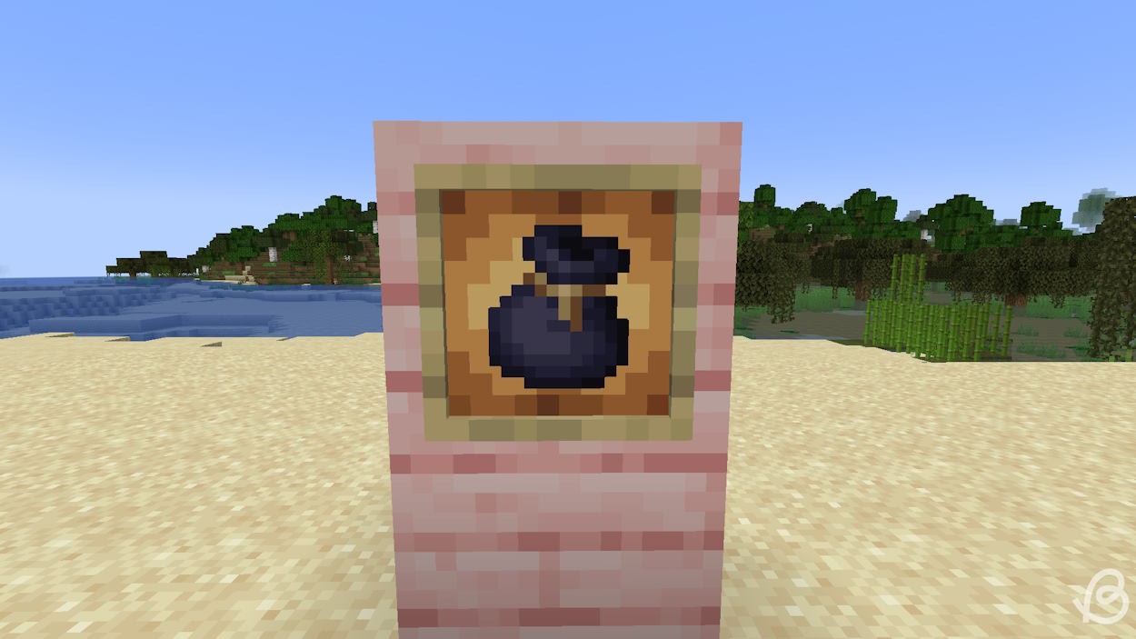 Túi đồ màu đen trong khung vật phẩm Minecraft