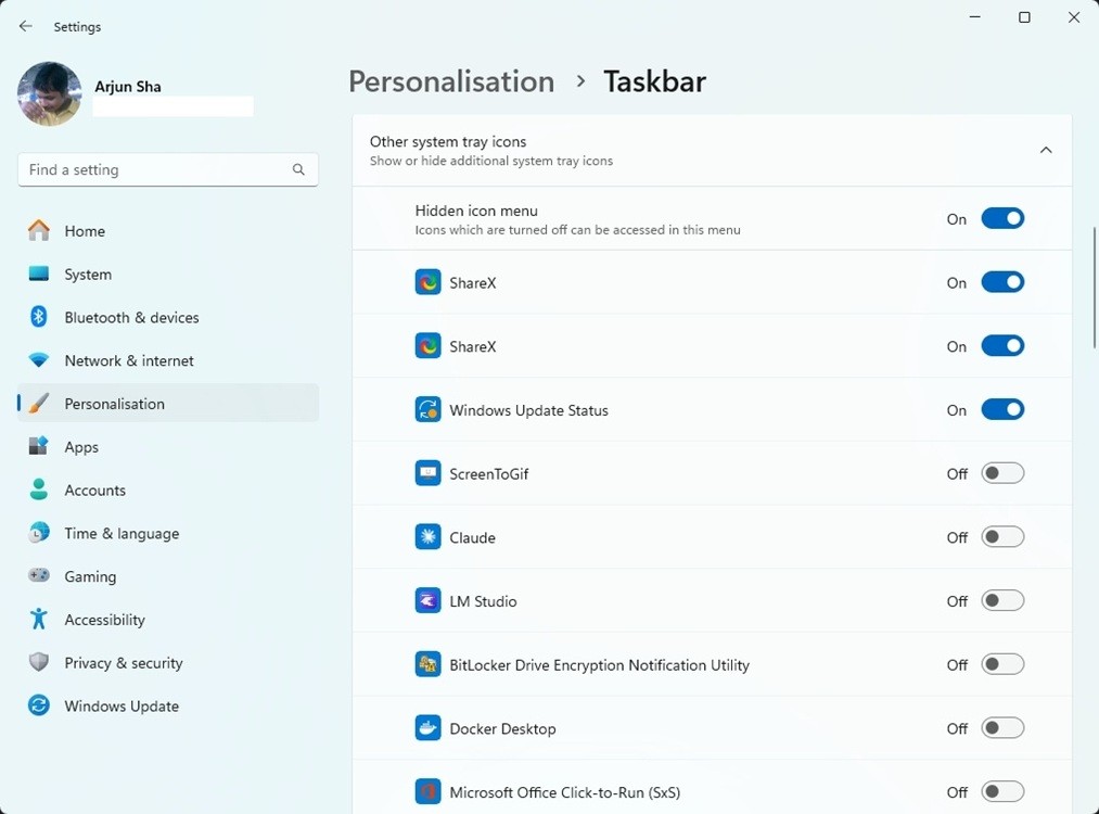 Tùy biến các biểu tượng System Tray trên Taskbar Windows 11