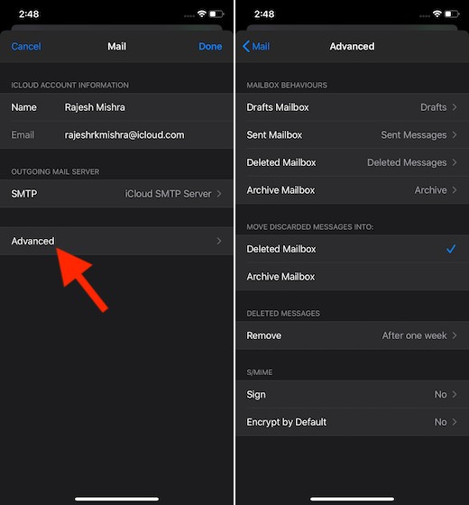 Tùy chỉnh bí danh email iCloud trên iOS