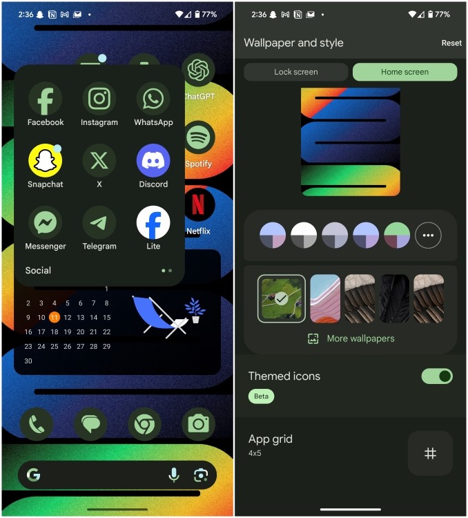 Tùy chỉnh màu sắc hạn chế trên Android