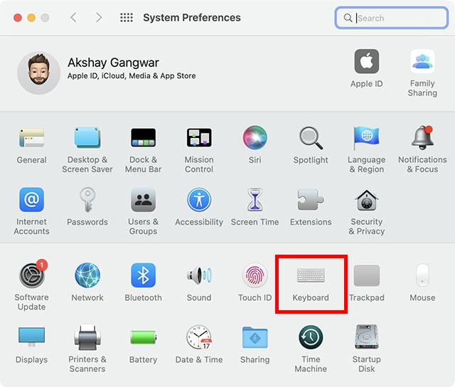 Tùy chọn Bàn phím trong Cài đặt macOS