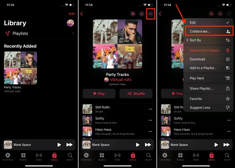 Tùy chọn cộng tác trong Apple Music