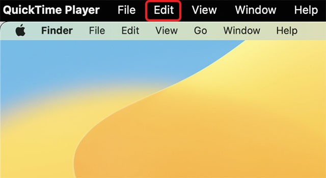 Tùy chọn Edit trong QuickTime Player