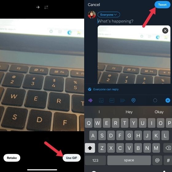 Tùy chọn sử dụng GIF trên ứng dụng Twitter iOS