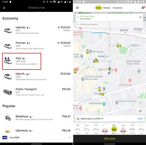 Uber và Ola Tạm Ngừng Dịch Vụ Đi Chung Xe Tại Việt Nam Vì COVID-19