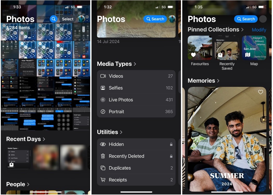 Ứng dụng ảnh được thiết kế lại trên iOS 18