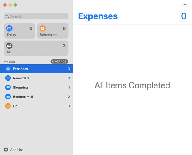 Ứng dụng Reminders mới trên macOS Catalina