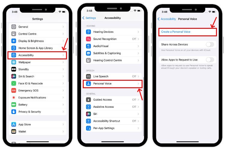 use personal voice on iPhone