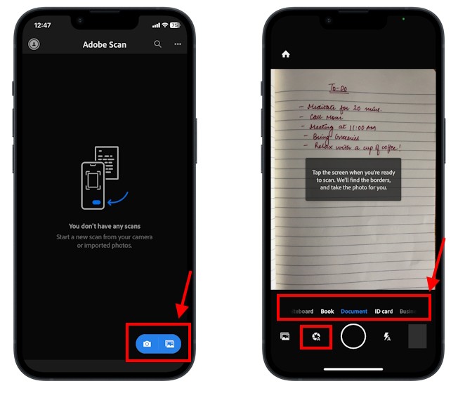 Using a Third Party app to capture a document and scan it