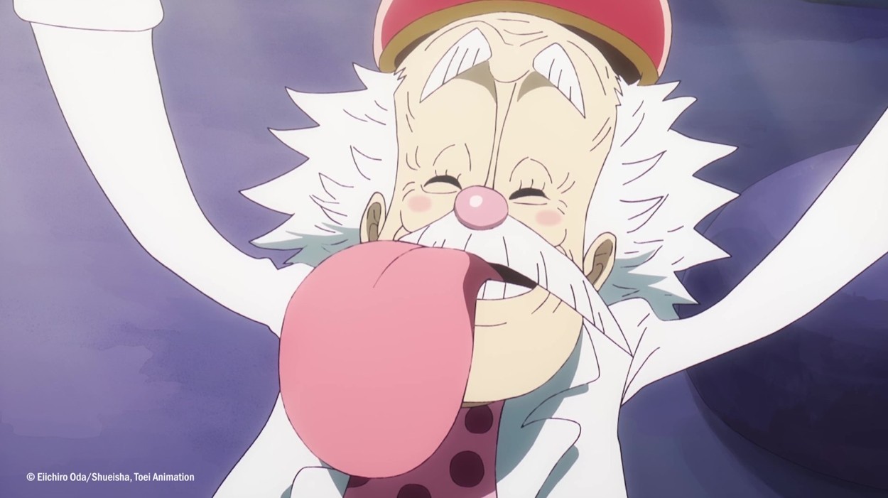 Vegapunk lè lưỡi trong anime One Piece.