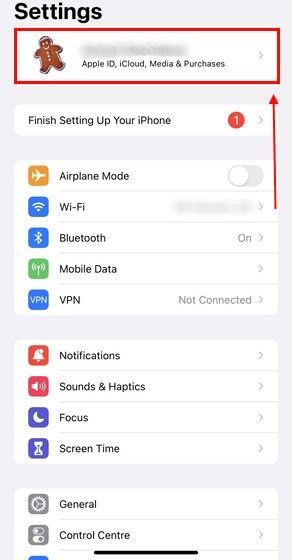 Vị trí biểu tượng Hồ sơ Apple iPhone