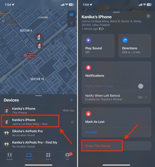 Vị trí iPhone trên bản đồ