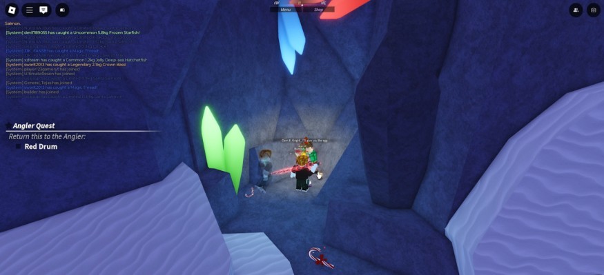 Vị trí NPC Ông già Noel trong Roblox Fisch