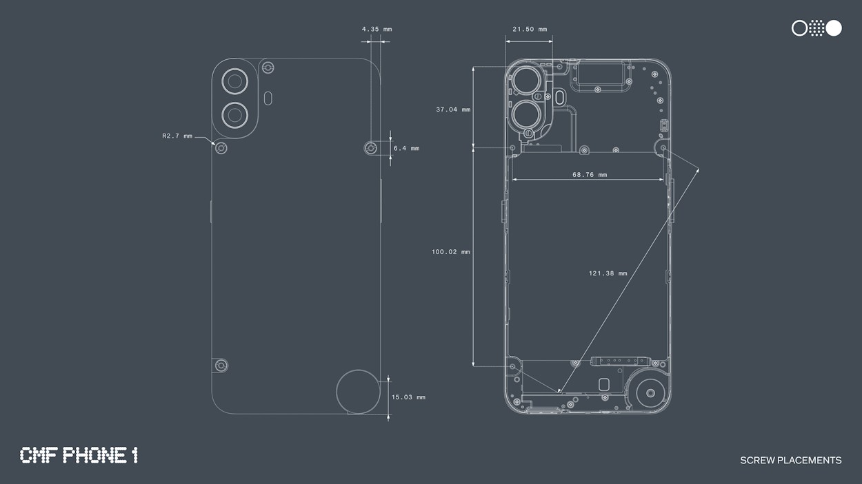 Vị trí ốc vít CMF Phone 1