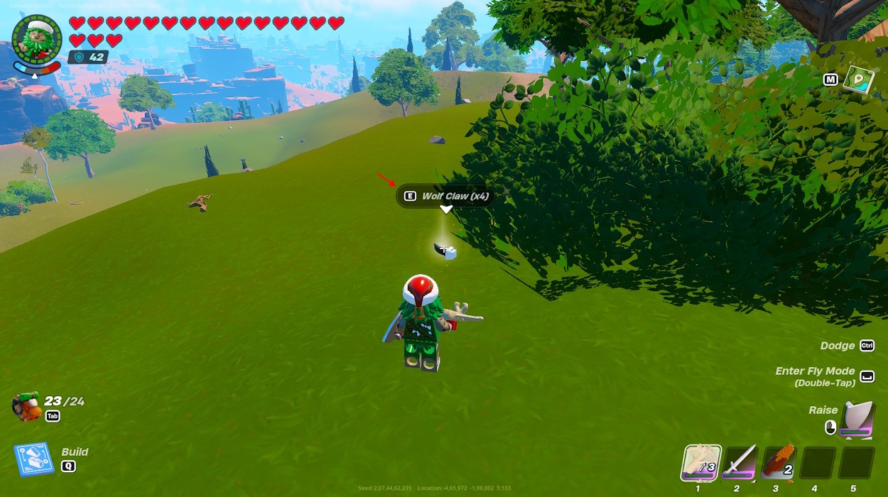Vuốt Sói trong LEGO Fortnite