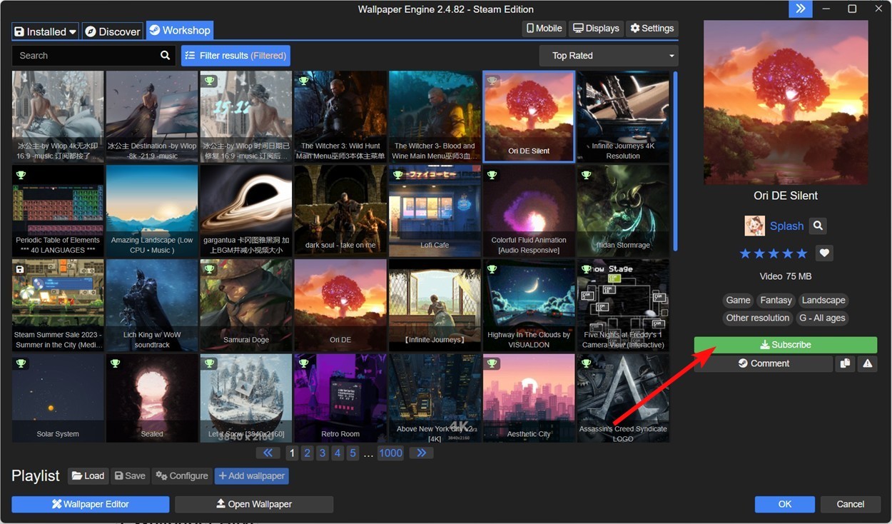 Wallpaper Engine Subscribe to live wallpaper