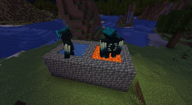 Wardens walking on Lava and Water