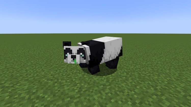 Weak panda in Minecraft
