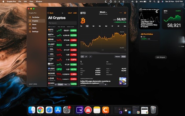 Widget Crypto Pro cho Mac