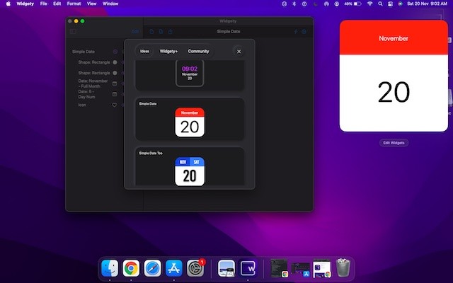 Widgety cho macOS