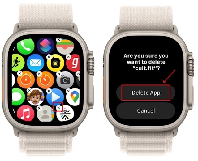 Xác nhận xóa ứng dụng trên Apple Watch