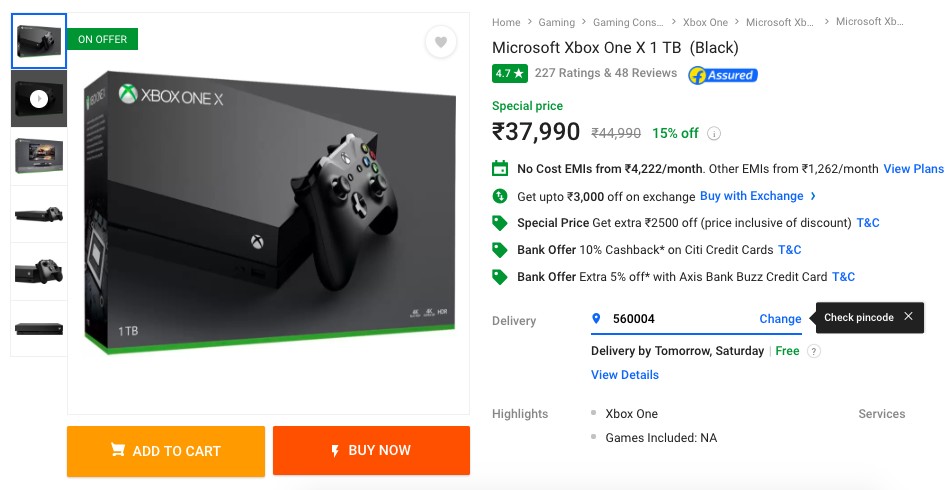 Xbox One X Giảm Giá Mạnh Trong Đợt Khuyến Mãi Lớn Của Flipkart