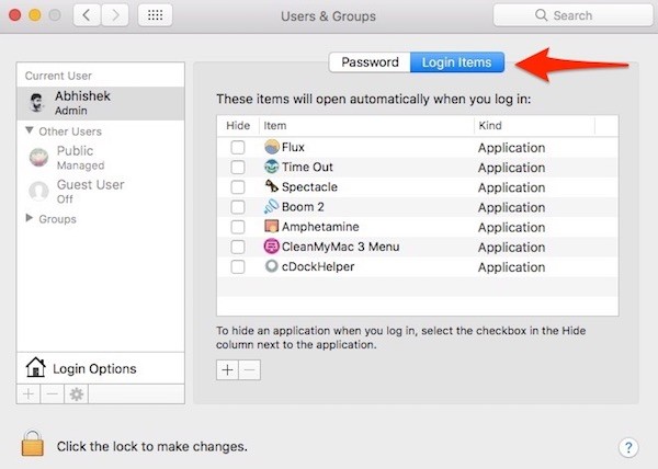 Xem danh sách ứng dụng khởi động cùng Mac