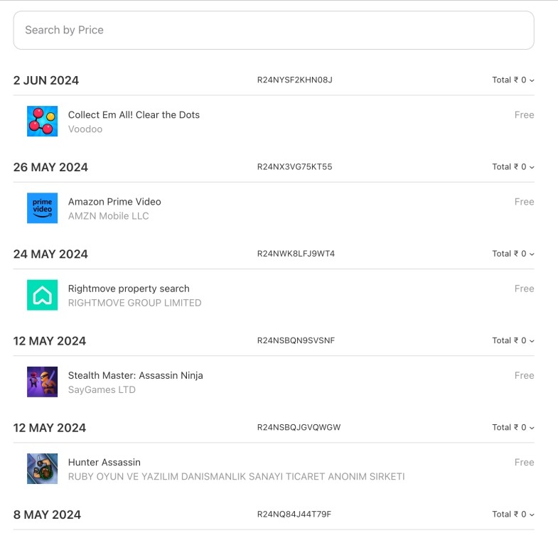 Xem Lịch sử Mua hàng trên App Store trên trình duyệt