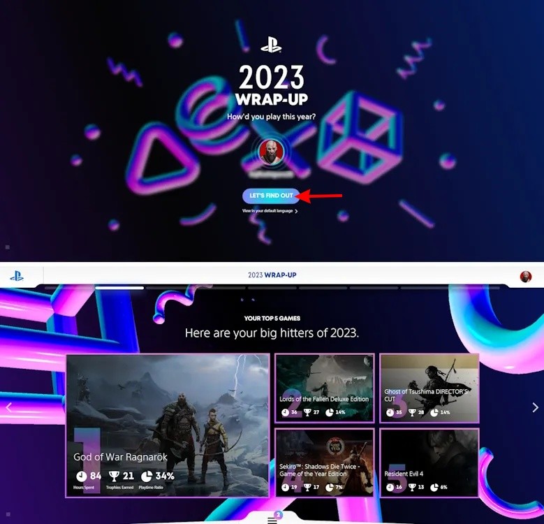 Xem thống kê PlayStation Wrap-Up 2025 trên PC