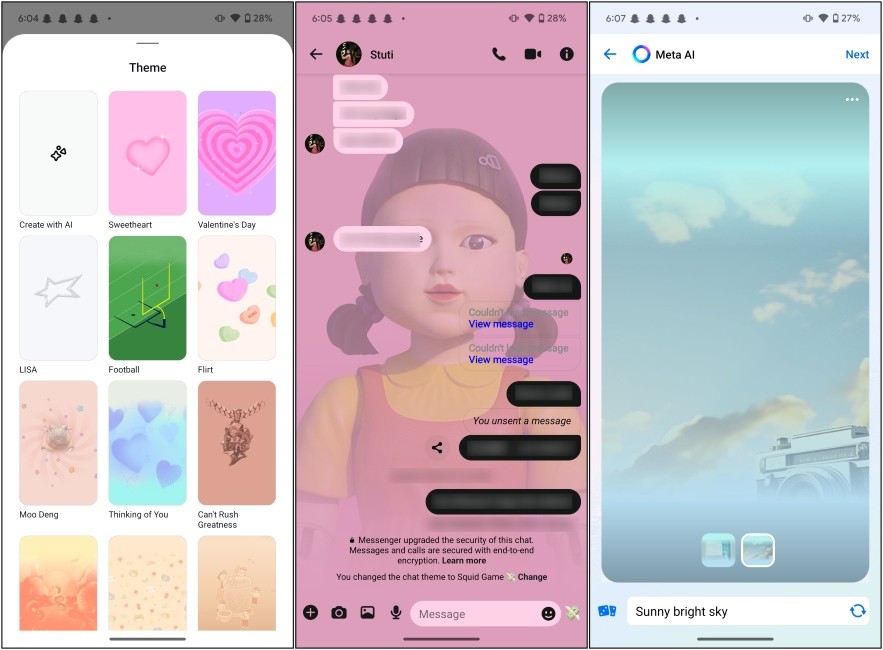 Xem trước các chủ đề trên Instagram và Facebook Messenger