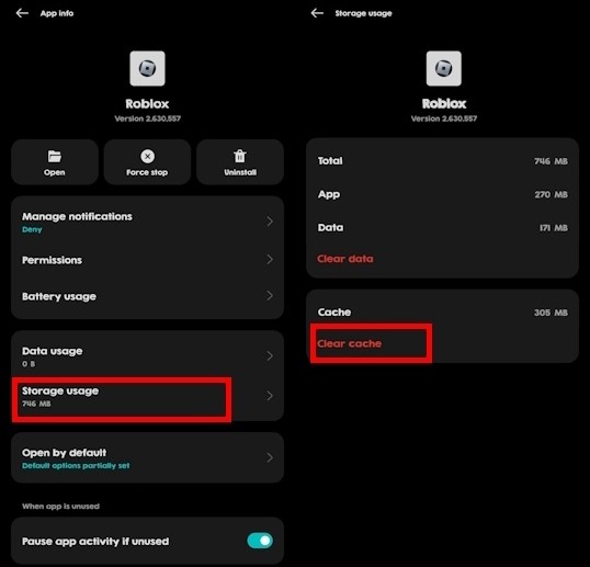 Xóa cache Roblox trên Android