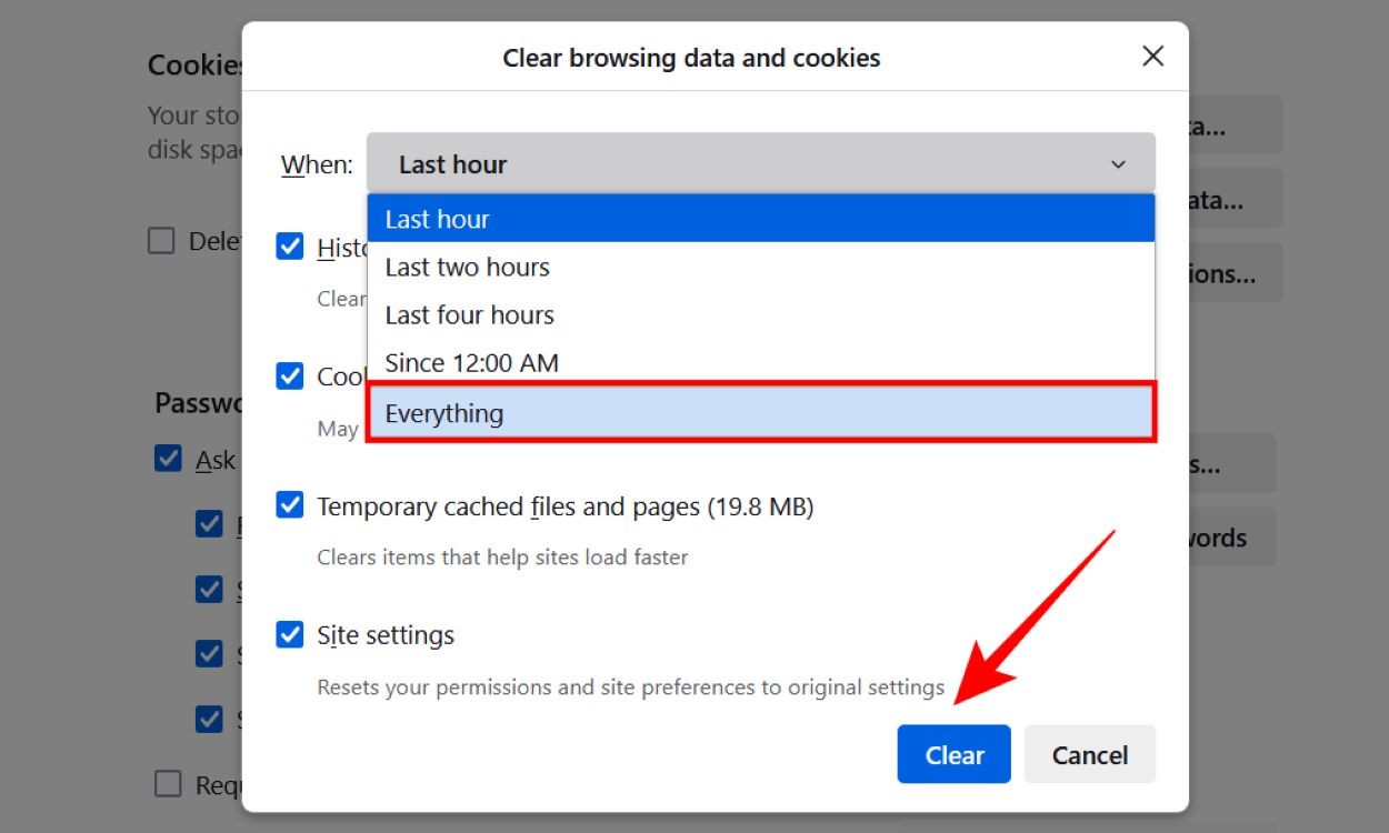 Xóa Cache Trong Firefox