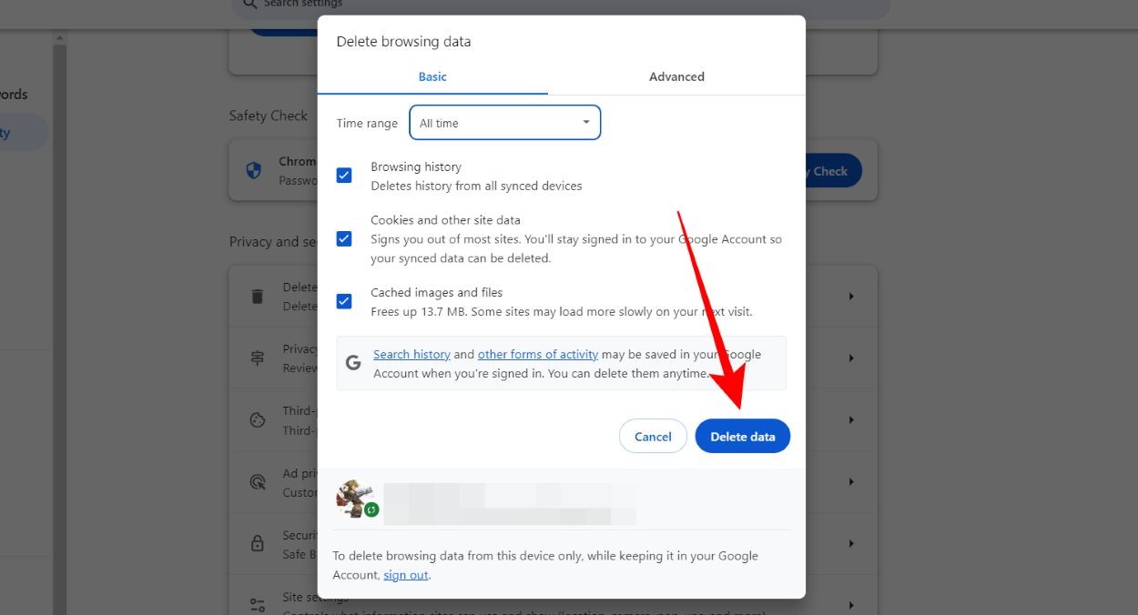 Xóa Dữ Liệu Bộ Nhớ Cache Trình Duyệt trên Chrome