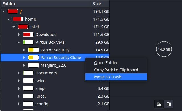 Xóa một thư mục bằng Disk Usage Analyzer