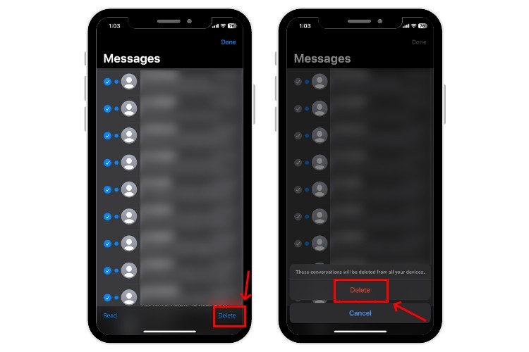 Xóa nhiều tin nhắn trên iPhone