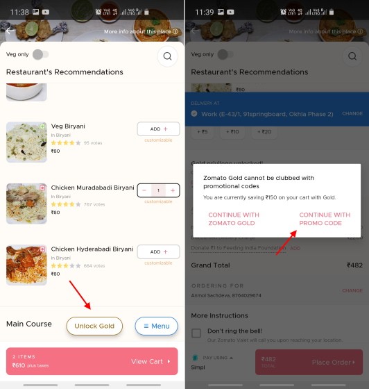 Zomato Gold giờ đây áp dụng cho dịch vụ giao hàng thực phẩm